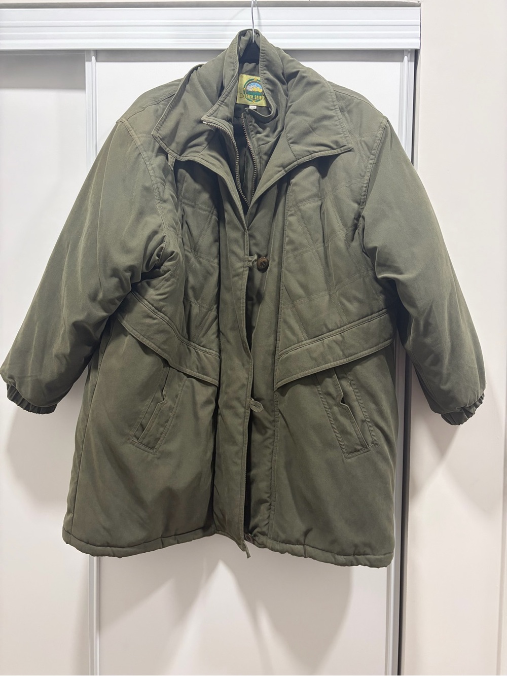 Olive Green Puffer Ski Jacket by